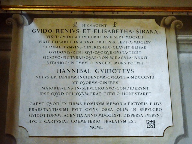 Tomba di Guido Reni e Elisabetta Sirani nella basilica di San Domenico (BO)