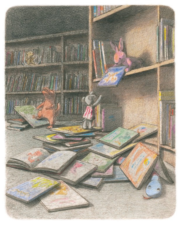 UNA NOTTE IN BIBLIOTECA - illustrazione interna