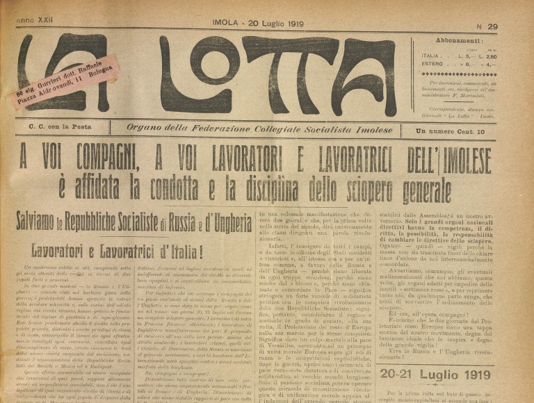 immagine di Imola, «La lotta» (20 luglio 1919)