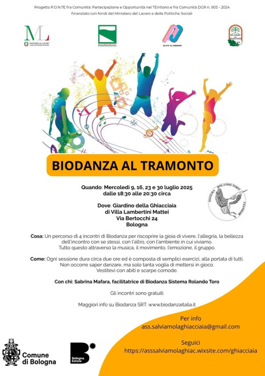 copertina di Biodanza al tramonto