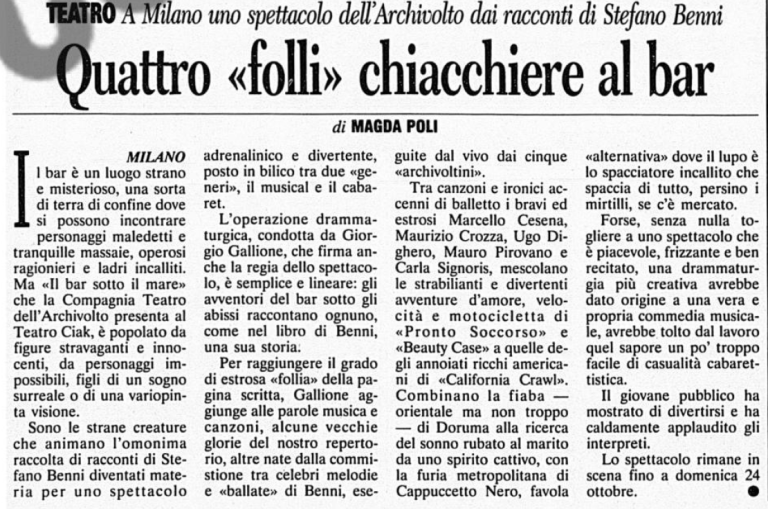 immagine di Magda Poli, Quattro  folli  chiacchiere al bar