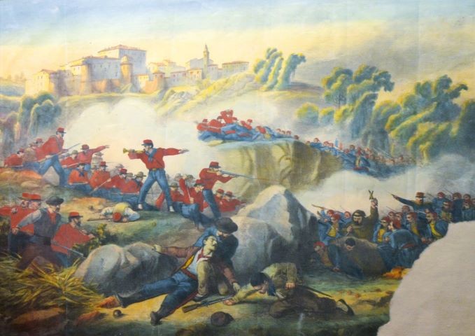 A Mentana le truppe papaline assalgono un pugno di Garibaldini