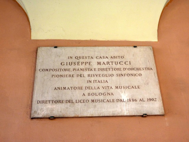 Lapide sulla casa di Giuseppe Martucci 