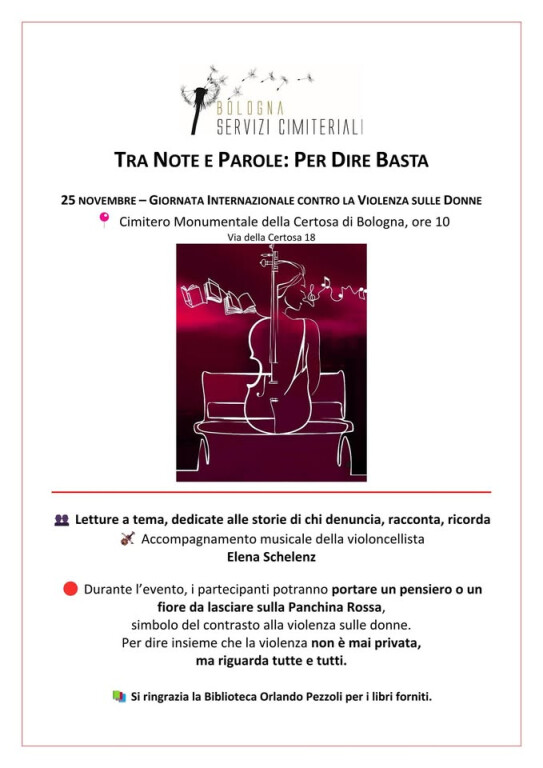 copertina di Tra note e parole: per dire basta