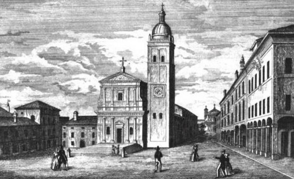 La piazza di San Giovanni in Persiceto (BO) nell'800