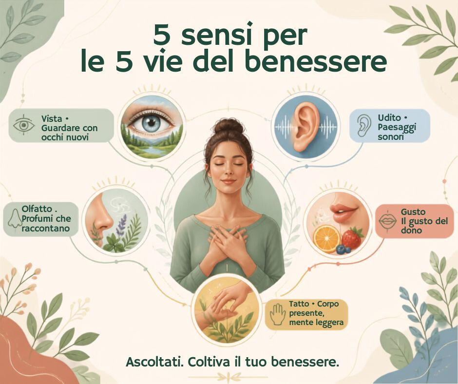 copertina di 5 SENSI PER LE 5 VIE DEL BENESSERE
