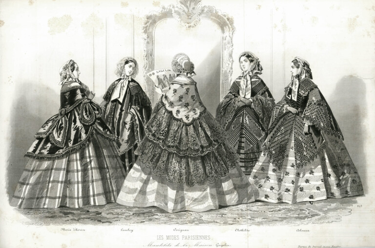 Figurini per mode del sec. XIX, tratti da "Les Modes Parisiennes"