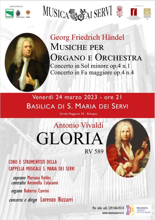copertina di Musiche per organo e orchestra di Haendel  e Gloria di Vivaldi