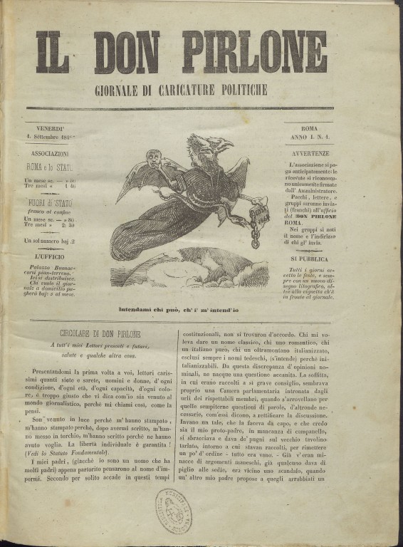 image of Il Don Pirlone, 01 settembre 1848