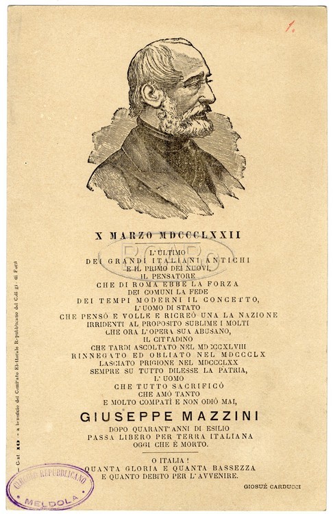 immagine di In morte di Giuseppe Mazzini  - Ricordo di Giosuè Carducci