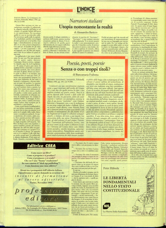 image of Alessandro Baricco, Utopia nonostante la realtà (1993)