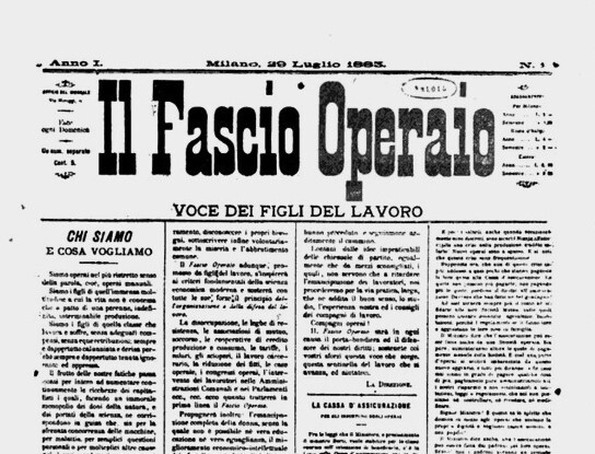 Primo numero del "Fascio operaio"