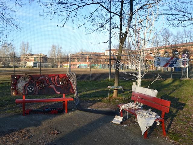 Panchine rosse contro il femminicidio - Giardino della Lunetta Gamberini (BO) - 2018