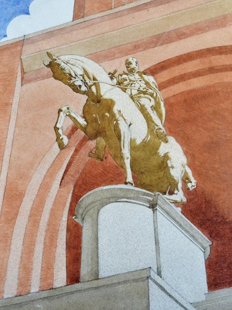 Statua equestre di Mussolini al Littoriale 
