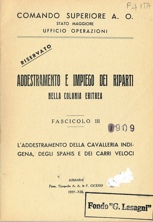 cover of Addestramento e impiego dei riparti nella Colonia Eritrea. 3