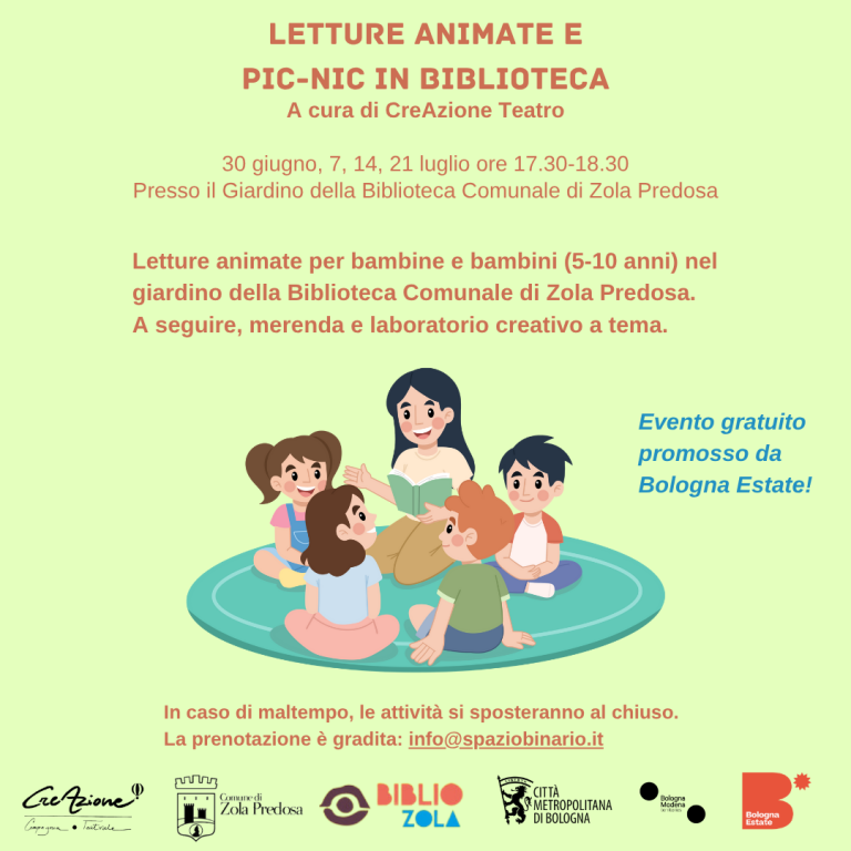 couverture de Letture animate e pic-nic presso la biblioteca di Zola Predosa 