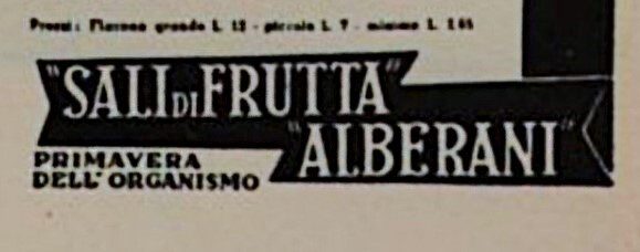 Pubblicità dei Sali di Frutta Alberani