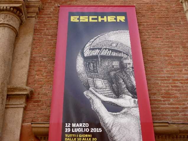 Manifesto della mostra di Escher a Palazzo Albergati (BO) - luglio 2015