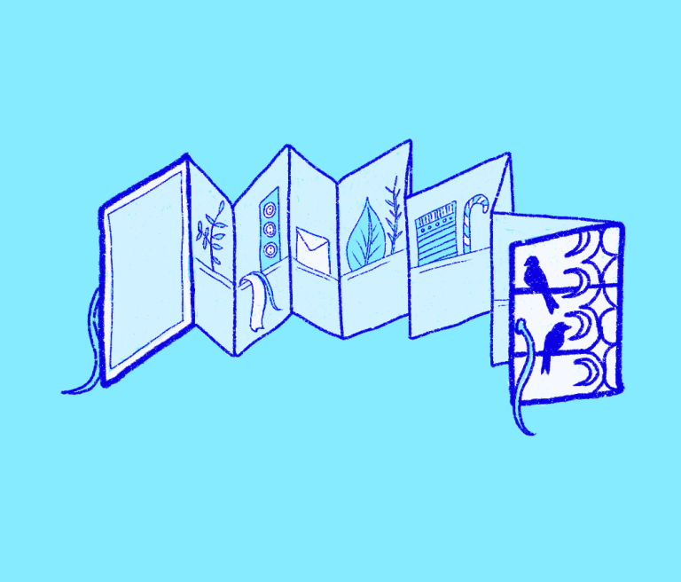 immagine di Foglie, carta e bottoni