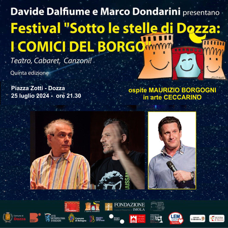 copertina di “Sotto le stelle di Dozza: I Comici del Borgo”- Ceccarini