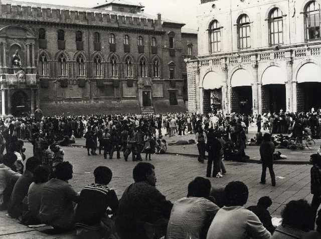 Piazza Maggiore durante il Convegno contro la Repressione