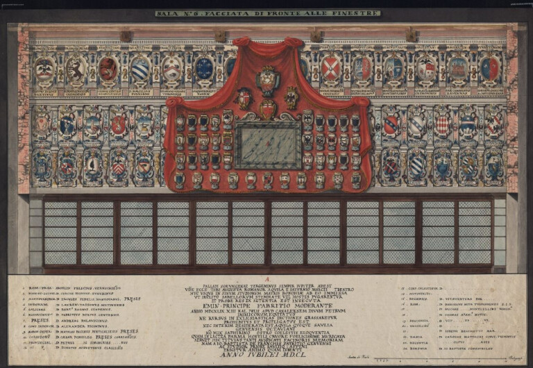 Luigi Pondrelli, Sala n. 6, facciata di fronte alle finestre, 1839