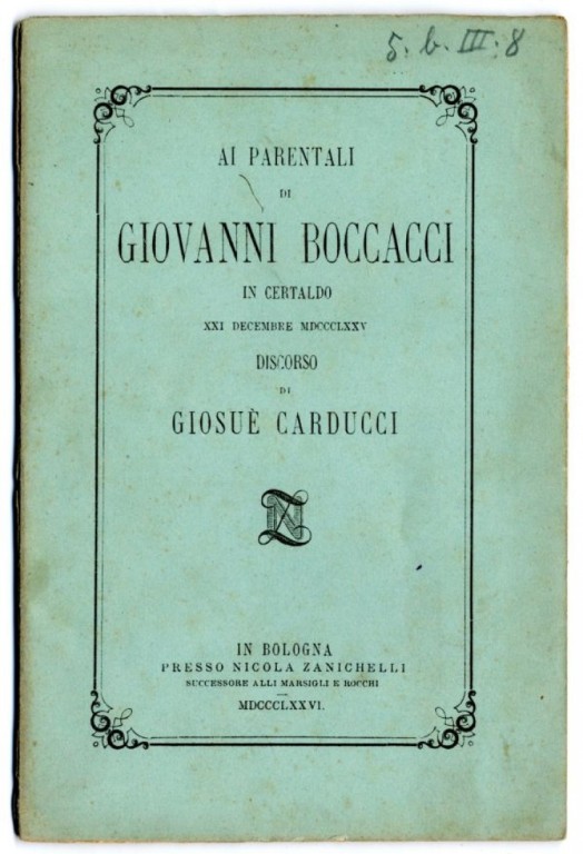immagine di Discorso tenuto nel cinquecentenario della morte di Boccaccio