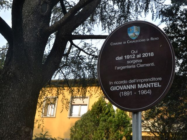 Targa sul luogo della fabbrica di argenteria Clementi