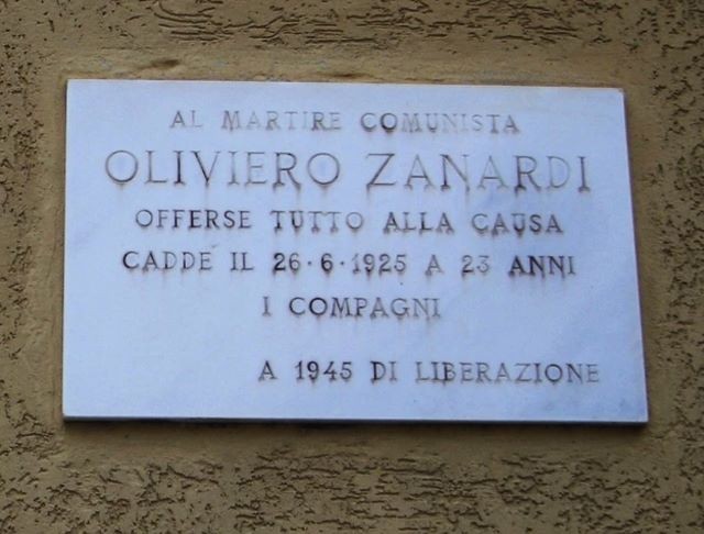 Lapide per Oliviero Zanardi