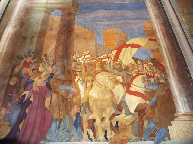 Affresco di A. De Carolis - Storia e fasti di Bologna - Palazzo del Podestà (BO)