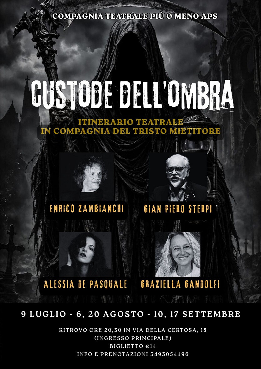 copertina di Custode dell'ombra. Visita animata in compagnia del Tristo Mietitore