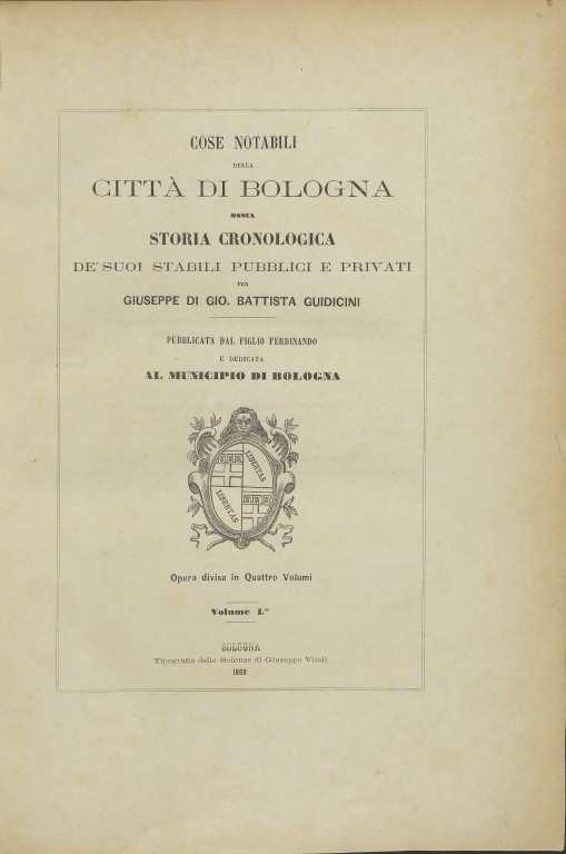 image of Giuseppe Guidicini, Cose notabili della città di Bologna (1868-1873)