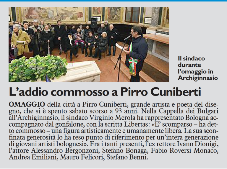 image de La commemorazione funebre di Pirro Cuniberti in Archiginnasio