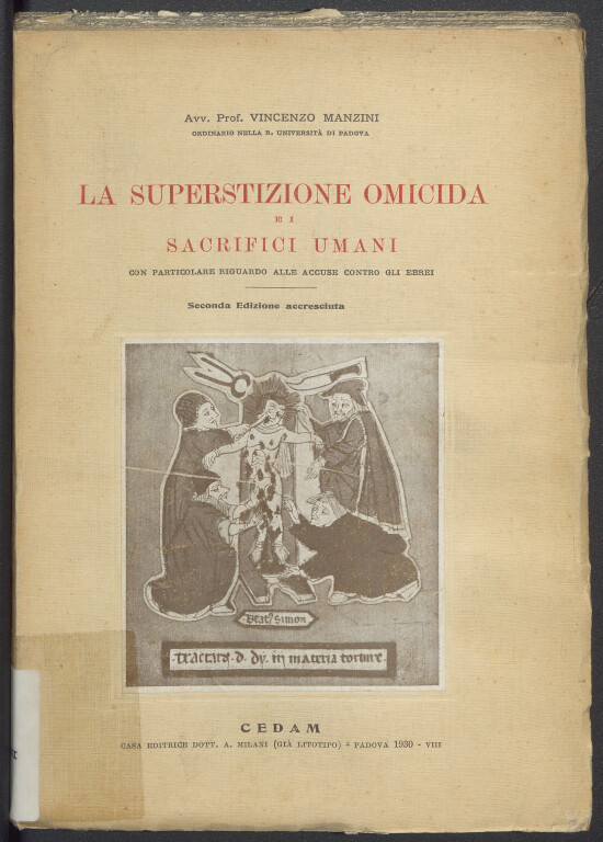 immagine di Vincenzo Manzini, La superstizione omicida e i sacrifici umani (1930)