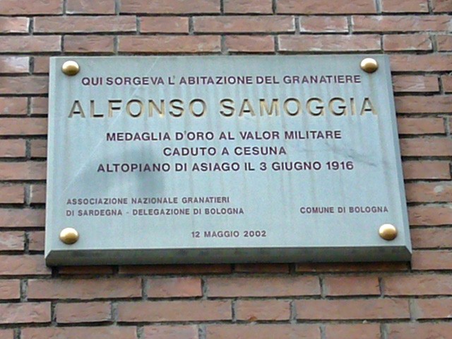 Lapide per Alfonso Samoggia 