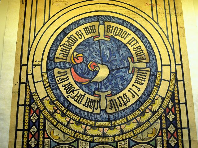 Disegno per la vetrata della Cappella Votiva per la Pace dei Popoli