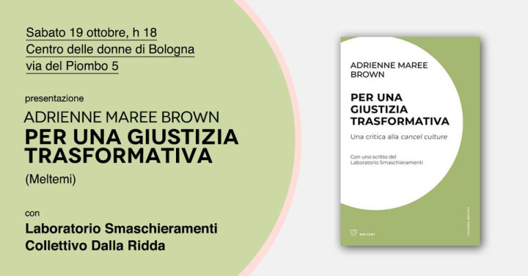 copertina di PER UNA GIUSTIZIA TRASFORMATIVA. UNA CRITICA ALLA CANCEL CULTURE