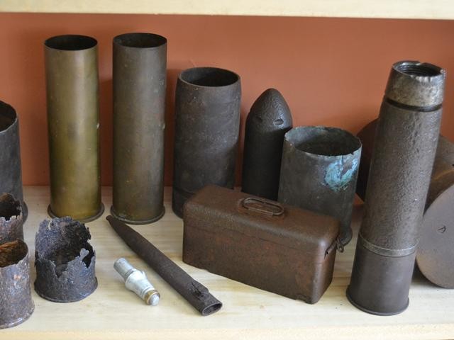 Bossoli di proiettili d'artiglieria rinvenuti in Garfagnana - Museo della Seconda Guerra Mondiale di Molazzana (LU)