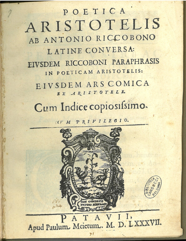 image of Aristotele, Poetica (1587)