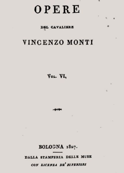 Opere di Vincenzo Monti
