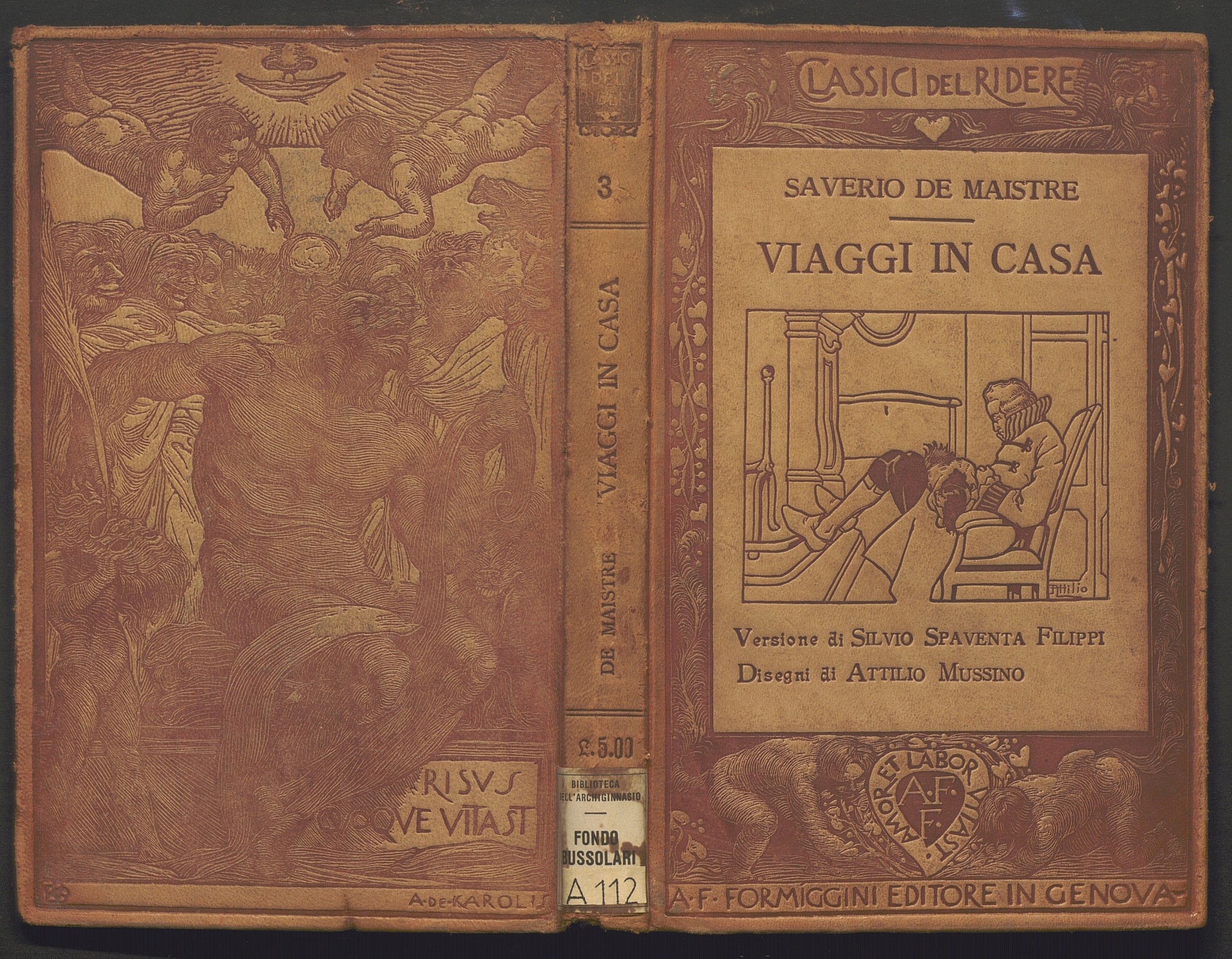 copertina di La legatura di "Viaggi in casa" di Xavier de Maistre (1913)