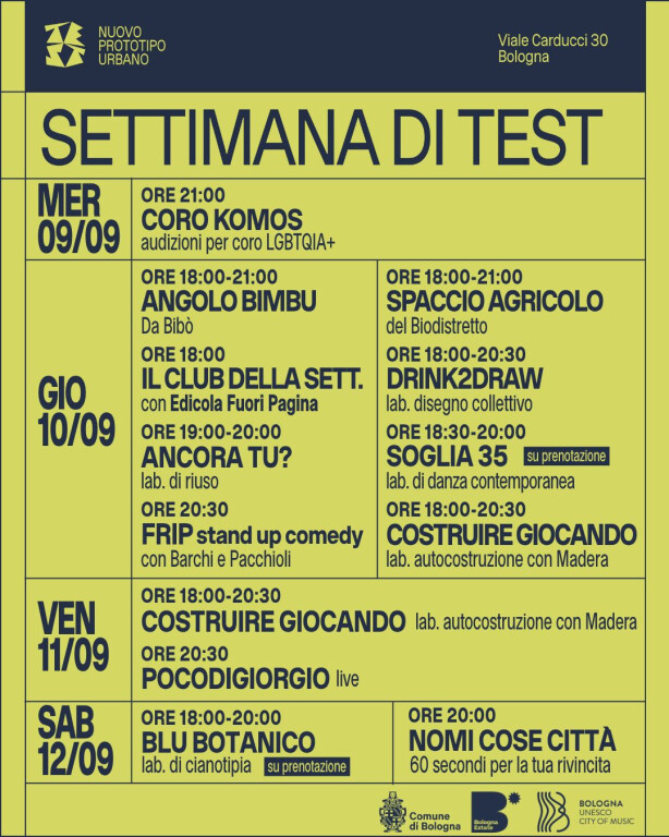 TEST SETTIMANA 9 12 settembre