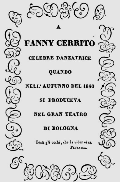 Stampina teatrale in onore di Fanny Cerrito