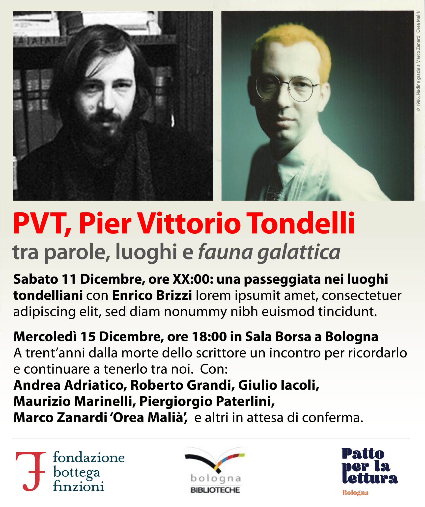 copertina di PVT, Pier Vittorio Tondelli. Tra parole, luoghi e fauna galattica