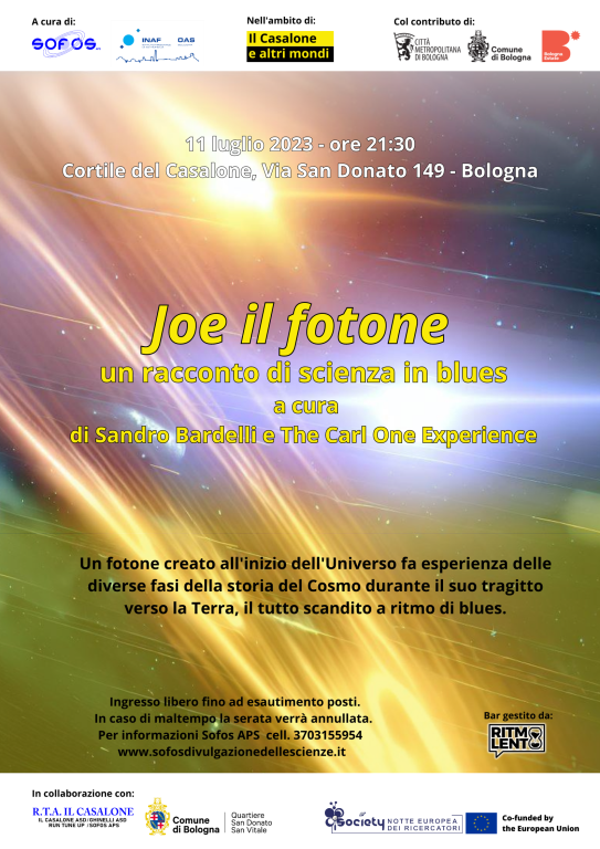 copertina di Il viaggio di Joe il fotone: un racconto di scienza e blues a cura di Sandro Bardelli e The Carl One experience