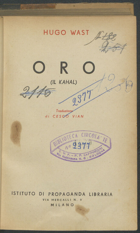 Hugo Wast, Oro. Vol. 1: Il kahal (1936)