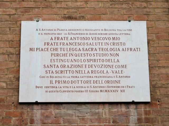 Lettera di San Francesco a Sant'Antonio da Padova