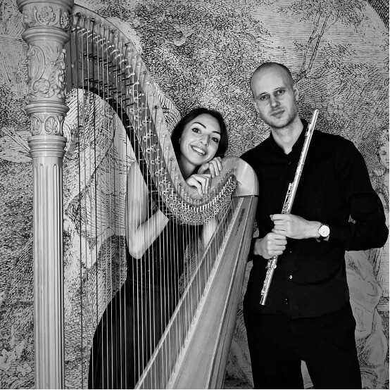 Agatha Bocedi (arpa) e Marco Fenili (flauto)