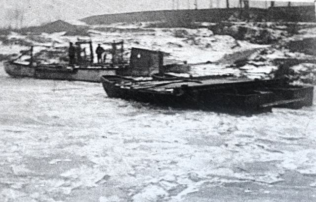 Il ponte di barche al Passo del Trebbo