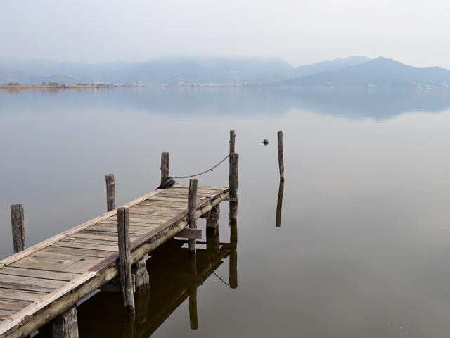 Il lago di Massaciuccoli davanti alla casa di Puccini 